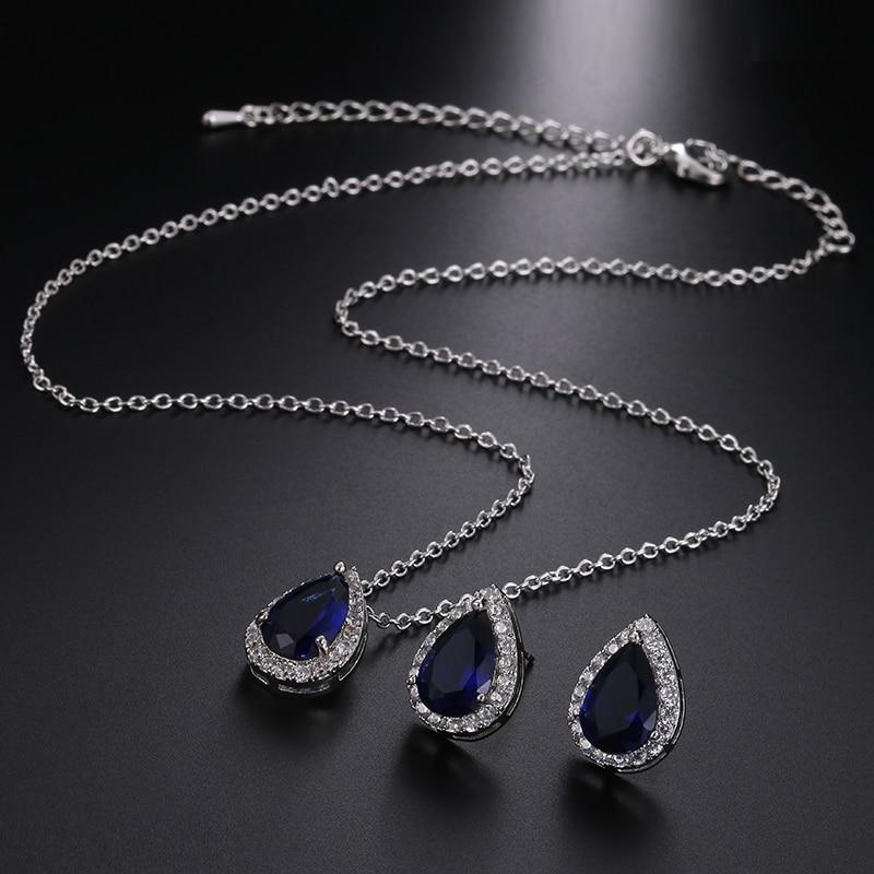 Modern Water Drop Cubic Zirconia Elegant Wedding Jewelry Sets Inlay Luxury Amazing Crystal Bridal Jewelry Set