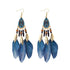 Handmade Modern Elegant Golden Silver Color Ethnic Acrylic Luxury Rainbow Beads Feather Drop Earrings for Women Boho Jewlery