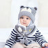 Kids Winter Hats for Girls and Boys Baby Crochet Warm Caps Scarf Set For Baby Kids In Modern Bear Design