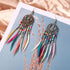 Handmade Modern Elegant Golden Silver Color Ethnic Acrylic Luxury Rainbow Beads Feather Drop Earrings for Women Boho Jewlery