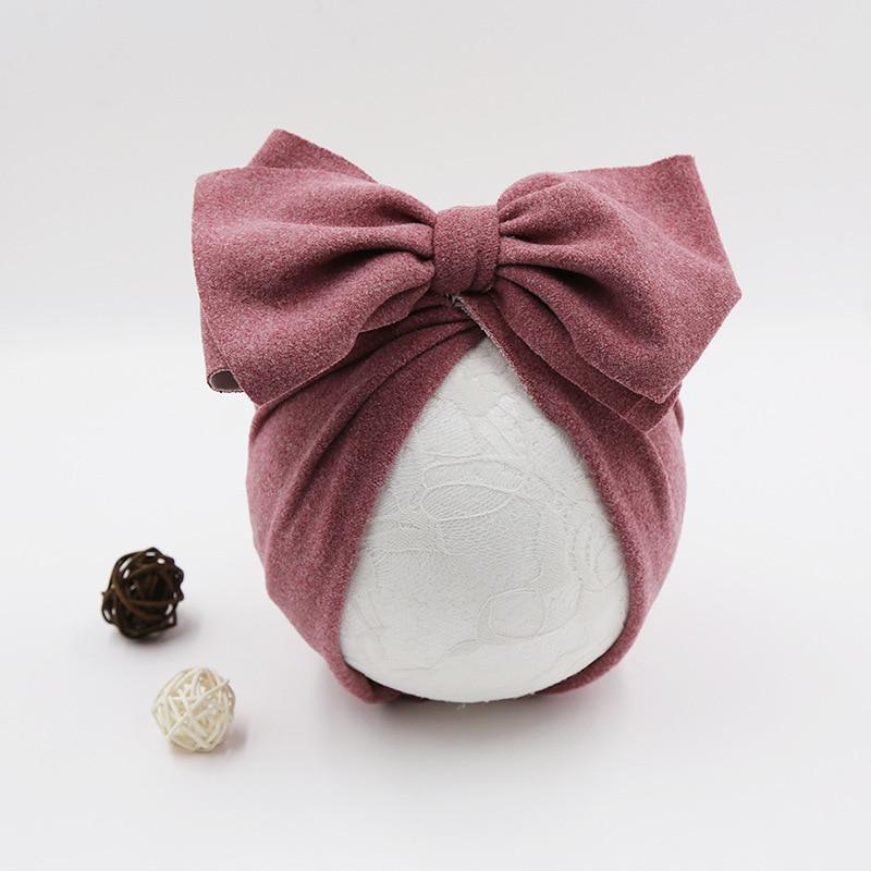 Modern Stylish Cotton Baby Newborn Cap Newborn Baby Beanie Top Bow For Baby Excellent For Photography Props Baby Turban Cap