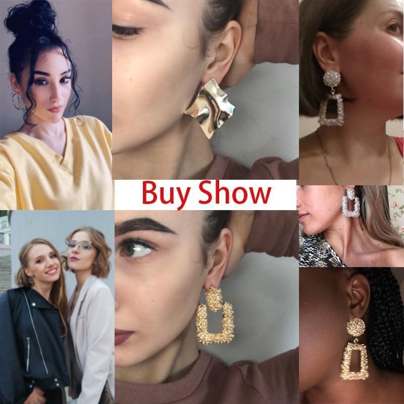 Luxury Modern Trend Fashion Statement Earrings 2020 Style Big Geometric Round Earrings For Women and Girls