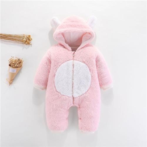 Newborn Winter Hoodie Baby Rompers Outwear Infant Baby Jumpsuit 3M -12M For Girls and Boys Winter Romper