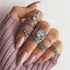 Boho Women Rings Set Compass Arrow Starfish Wave Moon Eyes Gem Gold Silver Color Opening Midi Ring Charm Lady Jewelry