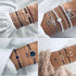 Boho Rose Map Bracelets & Bangles for Women Bohemian Round  Charm Bracelet Set Fashion Multilayer Accessories Luxury Jewelry