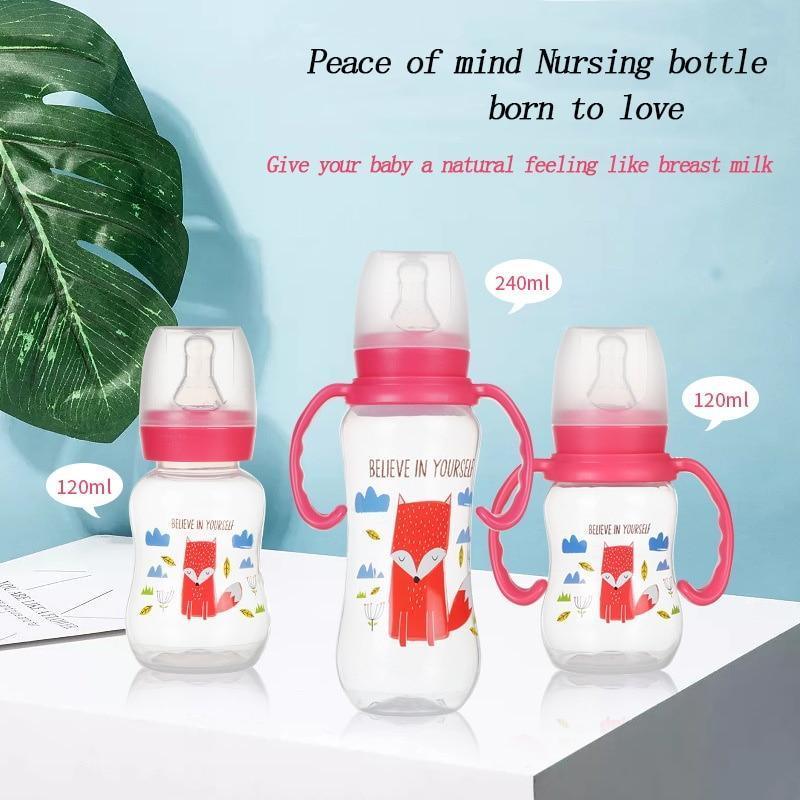 Baby Durable  Infant Nursing Bottle Feeding Cup With Grip High Quality Nipple Baby Feeding Bottle