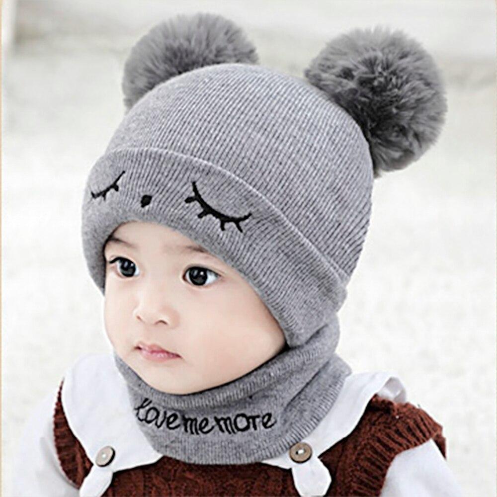 Winter Children Hat Bonnet Enfant Knitted Cute Baby Cap For Girls Boys 0-24 Months For Kids In Modern Bear Design