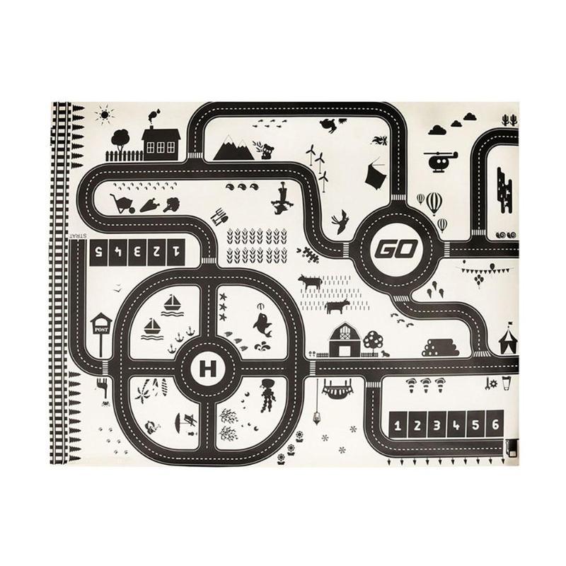 Baby Playing Mat Kids Boys  Crawling Carpet Cute Cartoon Traffic Park Map Mat Toys for Children In Modern New City Design