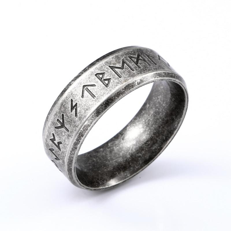 Stainless Steel Odin Norse Viking Amulet Rune Fashion Style For Men and Women Fashion Words RETRO Rings Jewelry Style