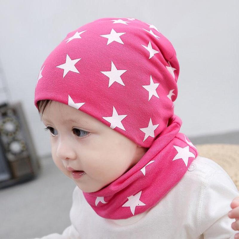 Winter Autumn Baby Hat Scarf Set Newborn Baby Bonnet Soft Cotton Warm Cap Kids Children With Scarf