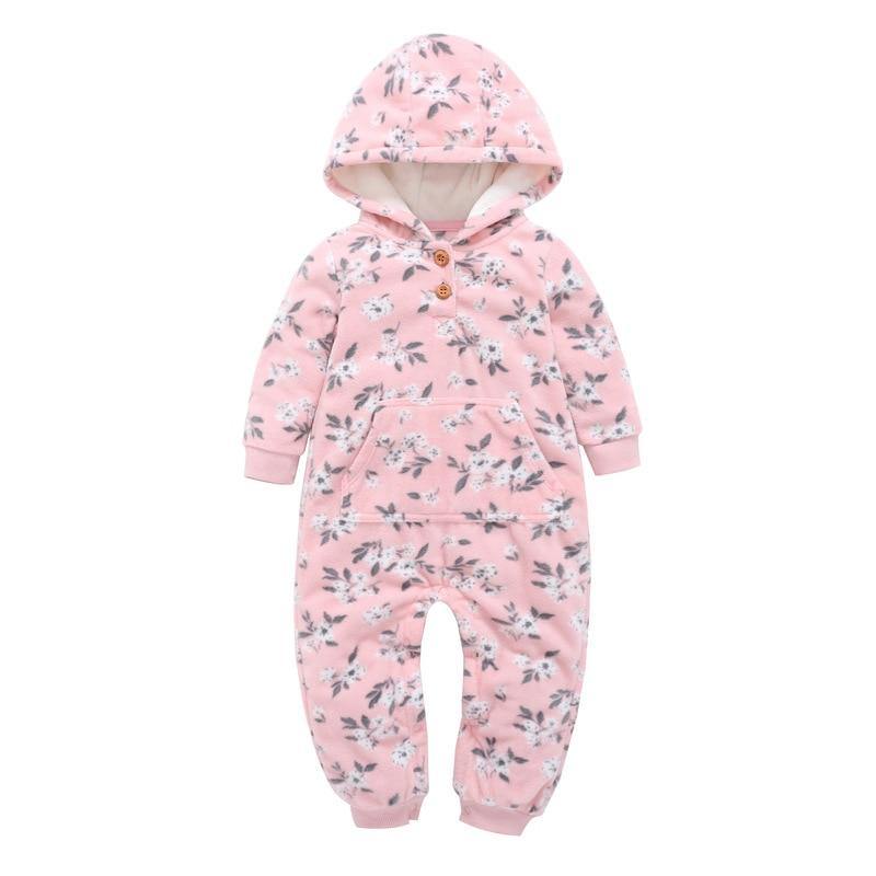 Modern Popular Fashion Newborn One Piece Fleece Hooded Jumpsuit Long Sleeved Baby Body suits Romper For Girls and Boys Kids