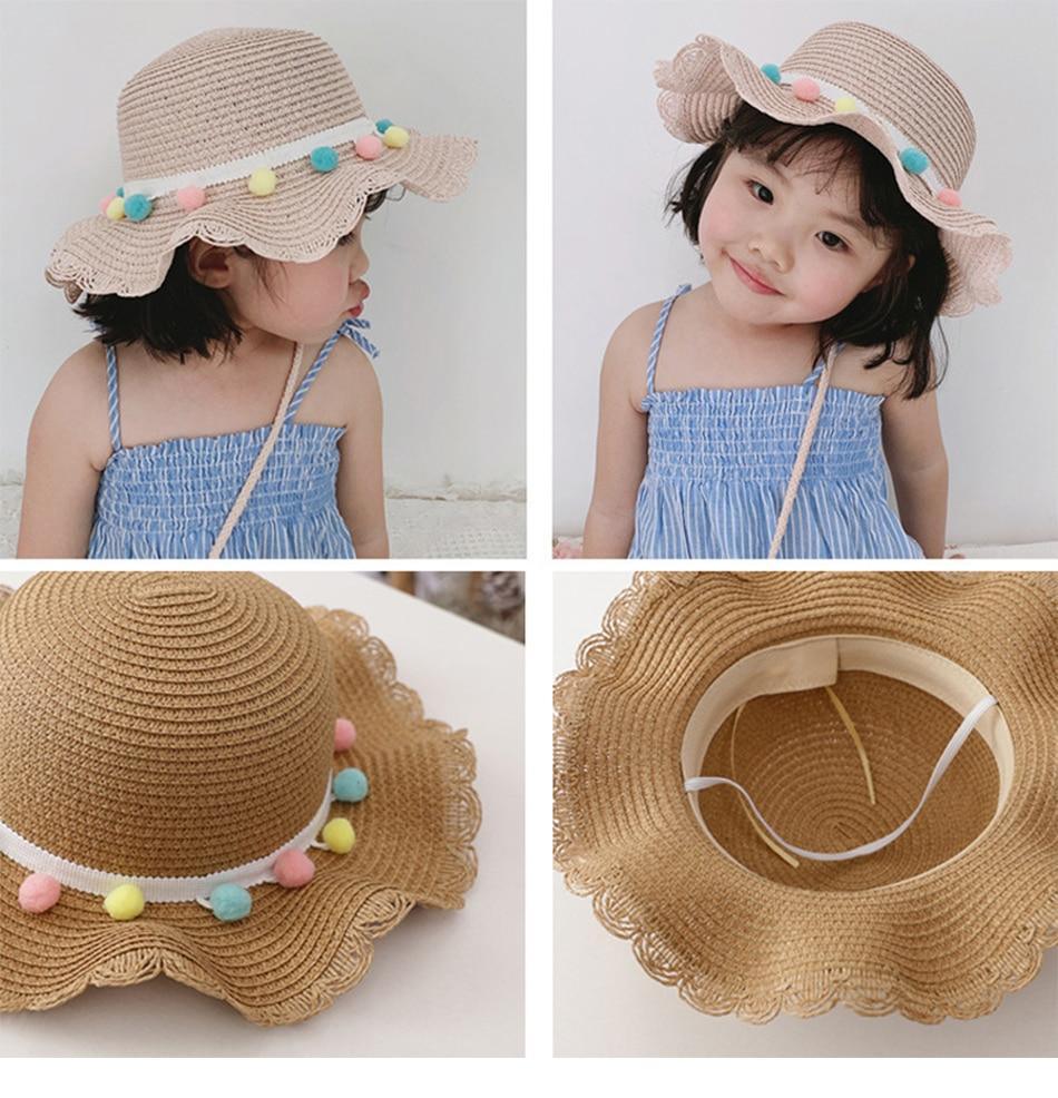 Luxury Baby Lady Girl Summer Straw Sun Handmade Beach Hat In elegant Modern Deign For Kids