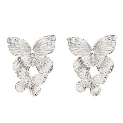 Fashion Bohemian punk Earrings Jewelry gold & silver color butterfly shape Stud Earrings