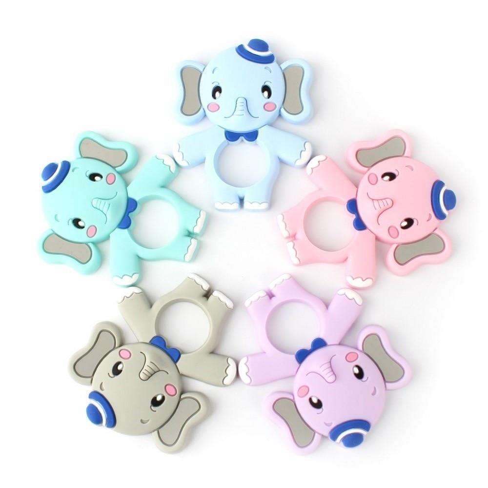 2pcs Cartoon Baby Teether Animal Silicone Teether Raccoon Elephant Koala Giraffe  Baby Teething Toys Accessories Perfect Toy For Kids