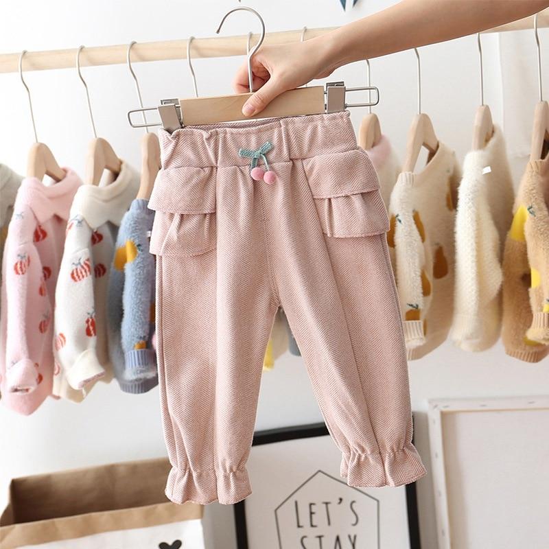 Baby Girls Pants Casual Ruffles Cherry Pants Baby Girl Clothes Long Princess Pants kids