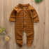 Newborn Infant Baby Girl and  Boy Long Sleeve Romper Wrap Foot Jumpsuit For Baby In Brown Design