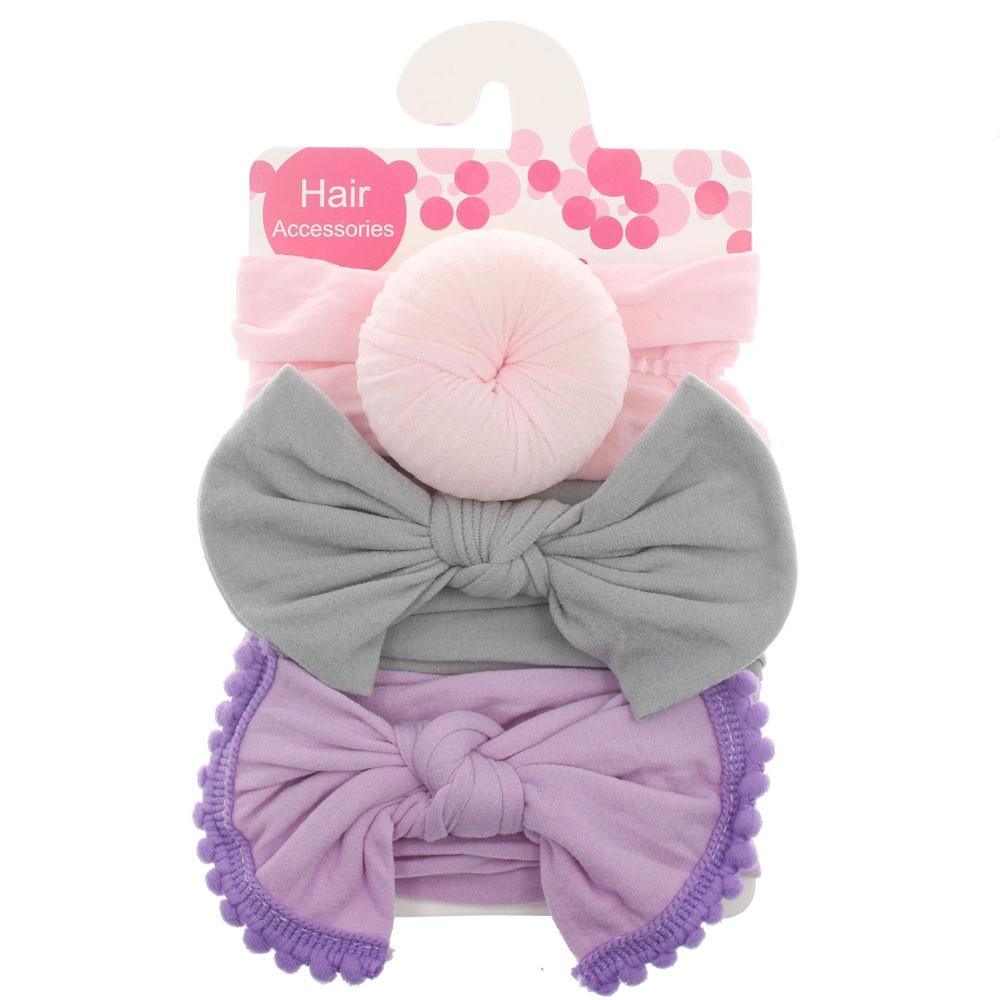 Fashion Baby Nylon Bow Headband Newborn Bowknot Round Ball Head wrap Flower Turban Girls Hair Bands Bow For Kids