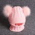 Cute Baby Hat & Scarf Set Pompom Infant Baby Girl Winter Hat For Kids Warm Knitted for Girls