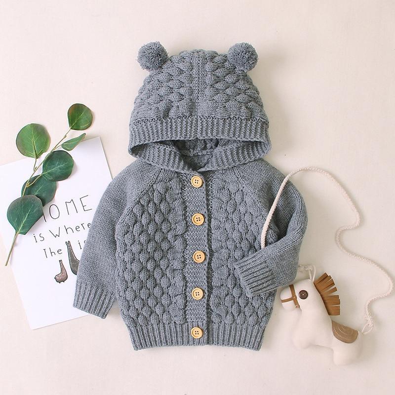 Autumn Infant Hooded Knitting Outwear coat / Jacket For Newborn Baby Boys GirlIn Modern New Elegant Design