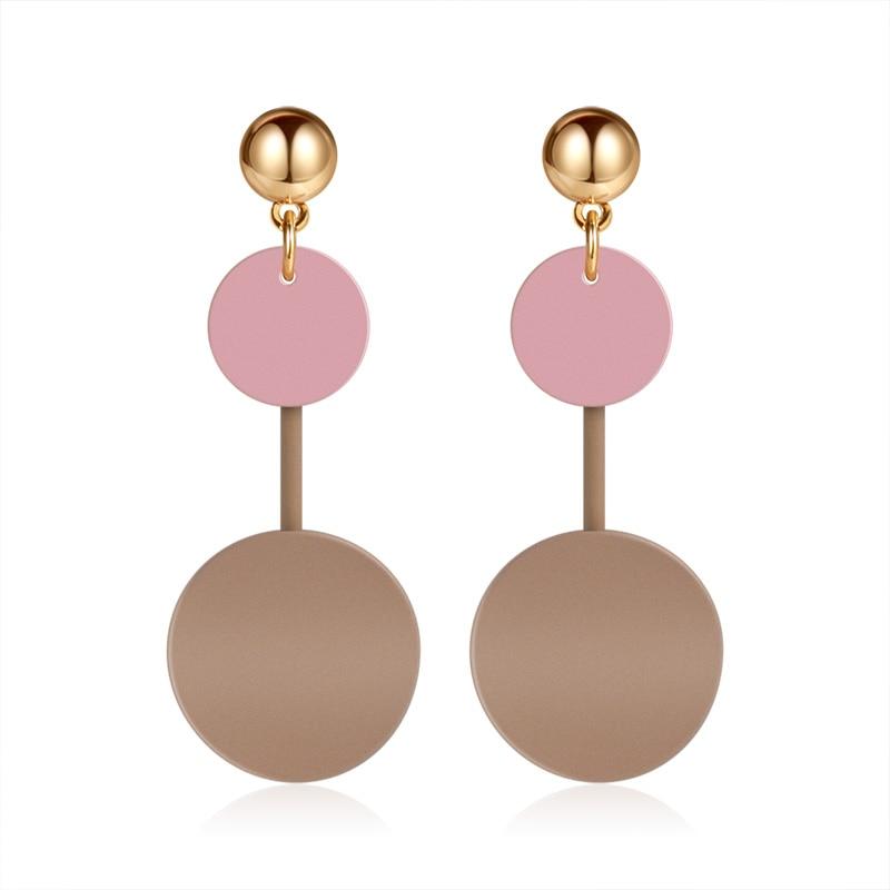 New Korean Heart Statement Drop Earrings  For Women In Fashion Vintage Geometric Acrylic Dangle Hanging Earring Jewelry Style