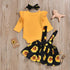 Baby Girls New Fashion Sunflower Floral Romper Toddler Dress Newborn Headband Outfits Girl Sundress Clothes Set