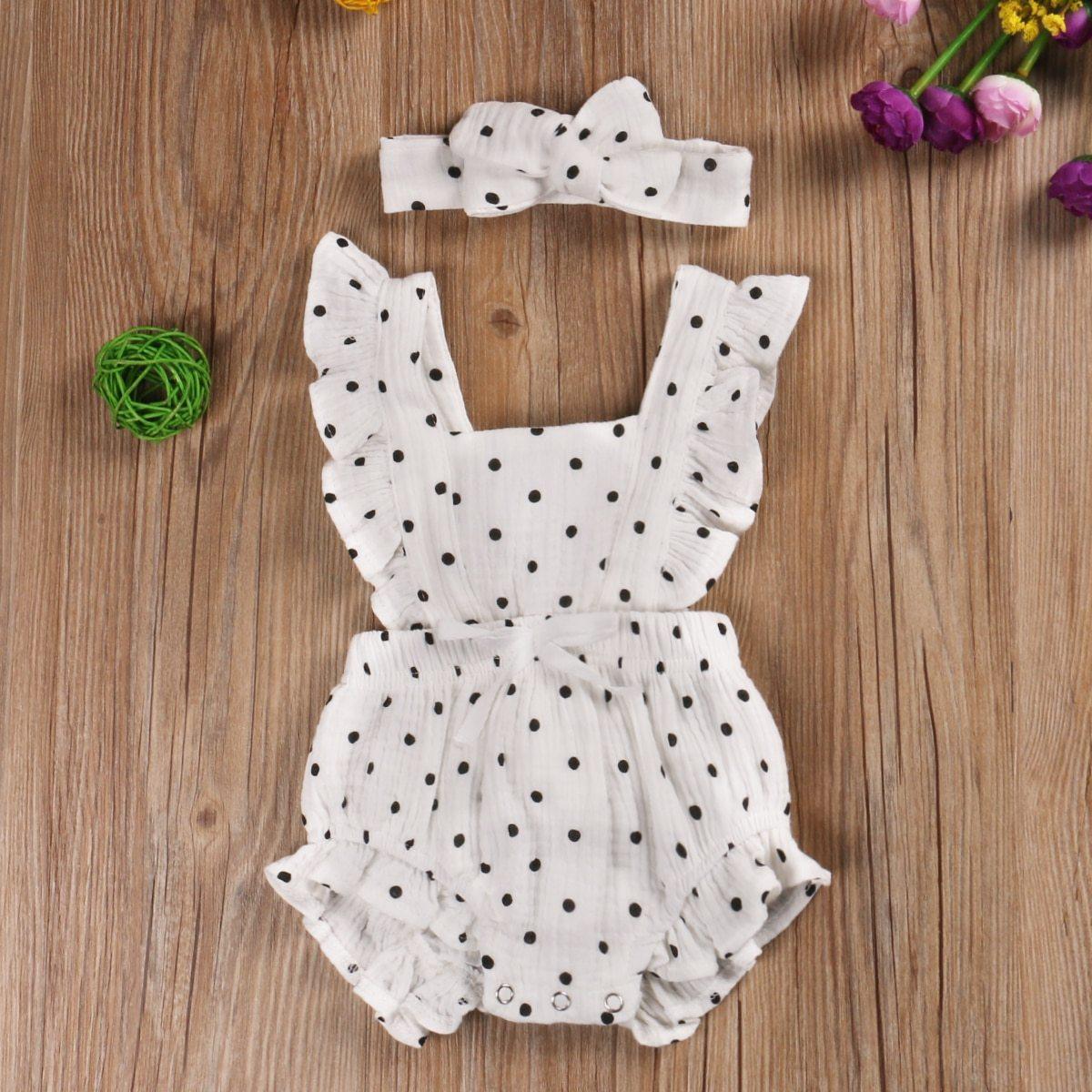 Newborn Baby Girls Ruffles Romper  Backless Flower Sun suit Jumpsuits With Headband In Luxury Floral Design