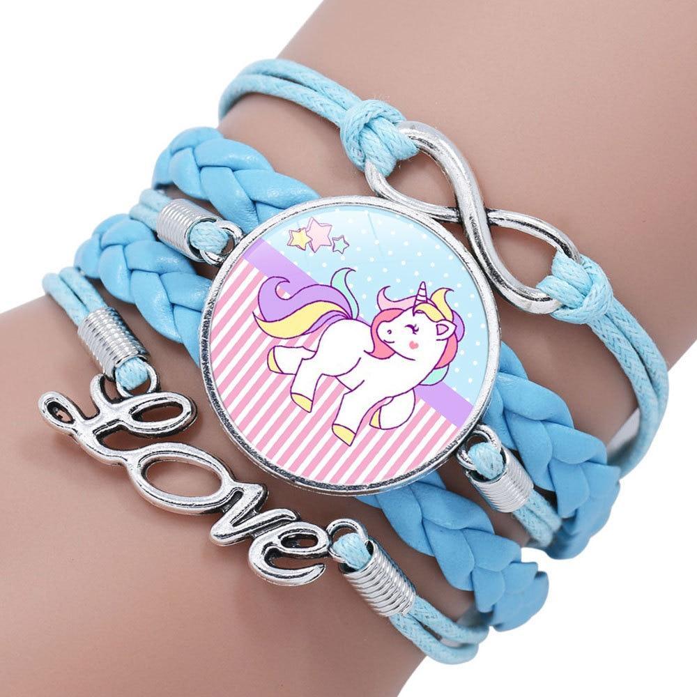 Intereting Unicorn Braided Kids Bracelet for Girls  Friendship Bracelets Jewelry Multi-layer Charm Fashion Bracelet