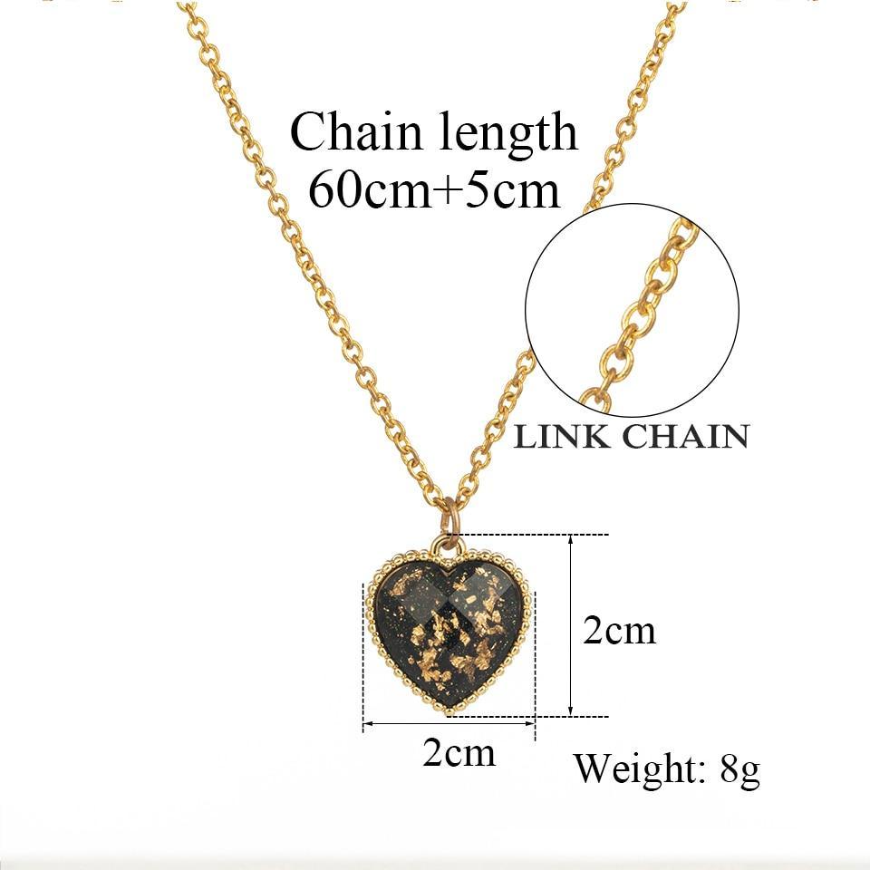 New Romantic Amazing Sweet Cute Colorful Heart Shape Pendant Elegant Link Chain Necklaces Luxury For Women And Girls Wedding Engagement Accessories Jewelry