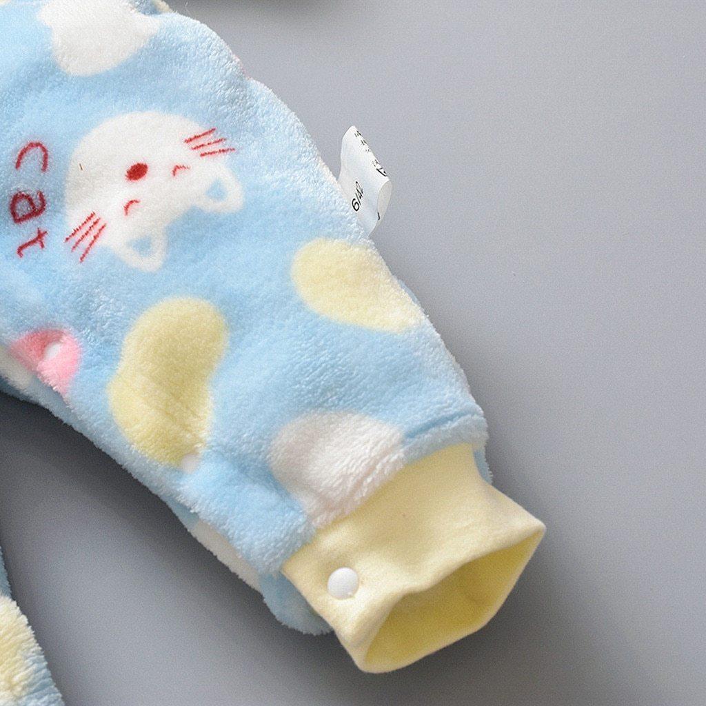 Newborn Infant Baby Jumpsuit Children Cartoon Animal Fleece Warm Romper Jumpsuit for baby Boy Girls Plush Material