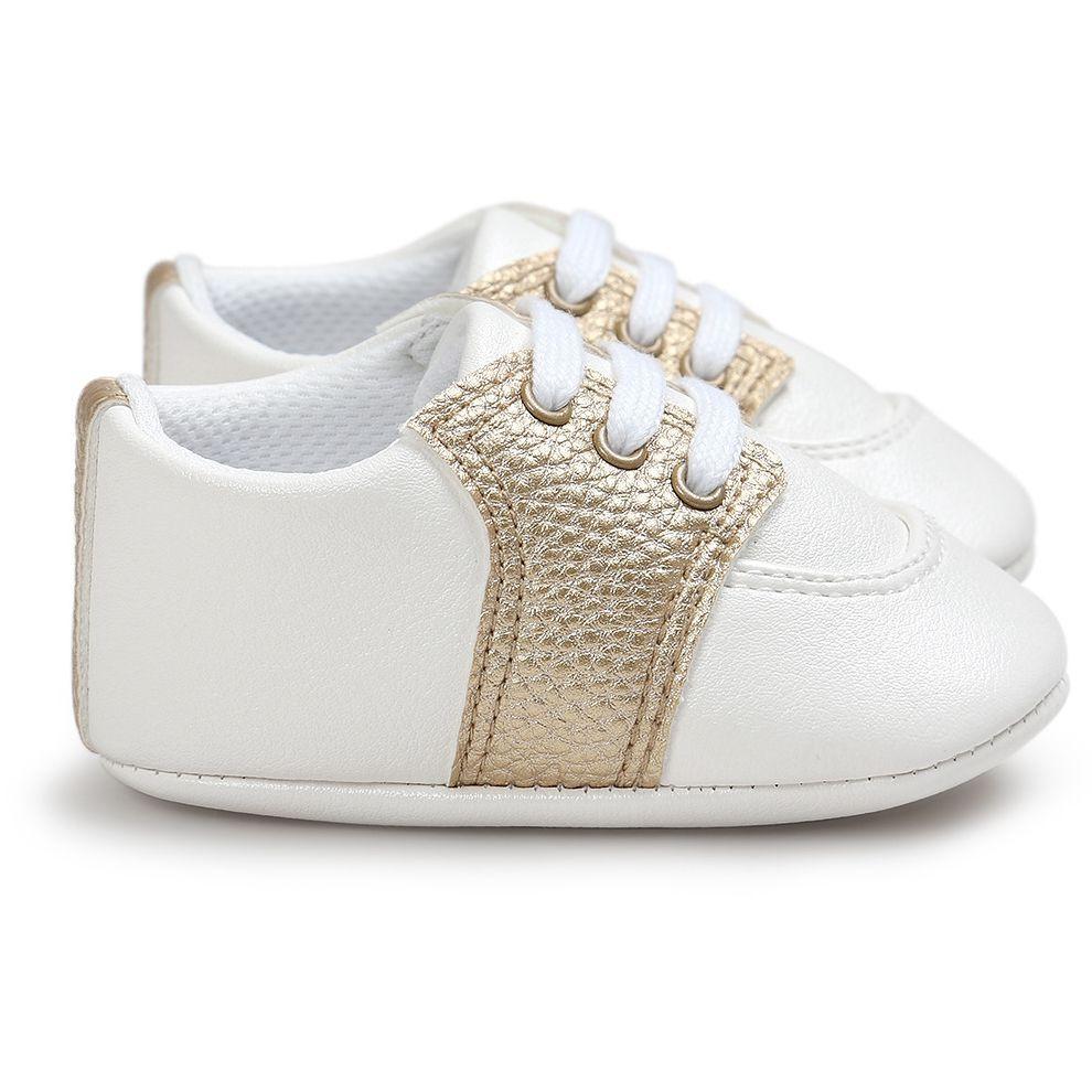 Newborn Shoes Star First Walkers Kids Toddlers Lace Up PU Leather Soft Soles Sneakers 0-18 Months