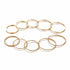 Original Design Gold Color Round Hollow Geometric Rings Set For Women Fashion With Cross Twist Open Ring Design