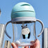 Cartoon 250ml Baby Feeding Bottle For Infant Children Drinking Bottle For Kids Non-spill Portable Straw Water Bottle Drinkware