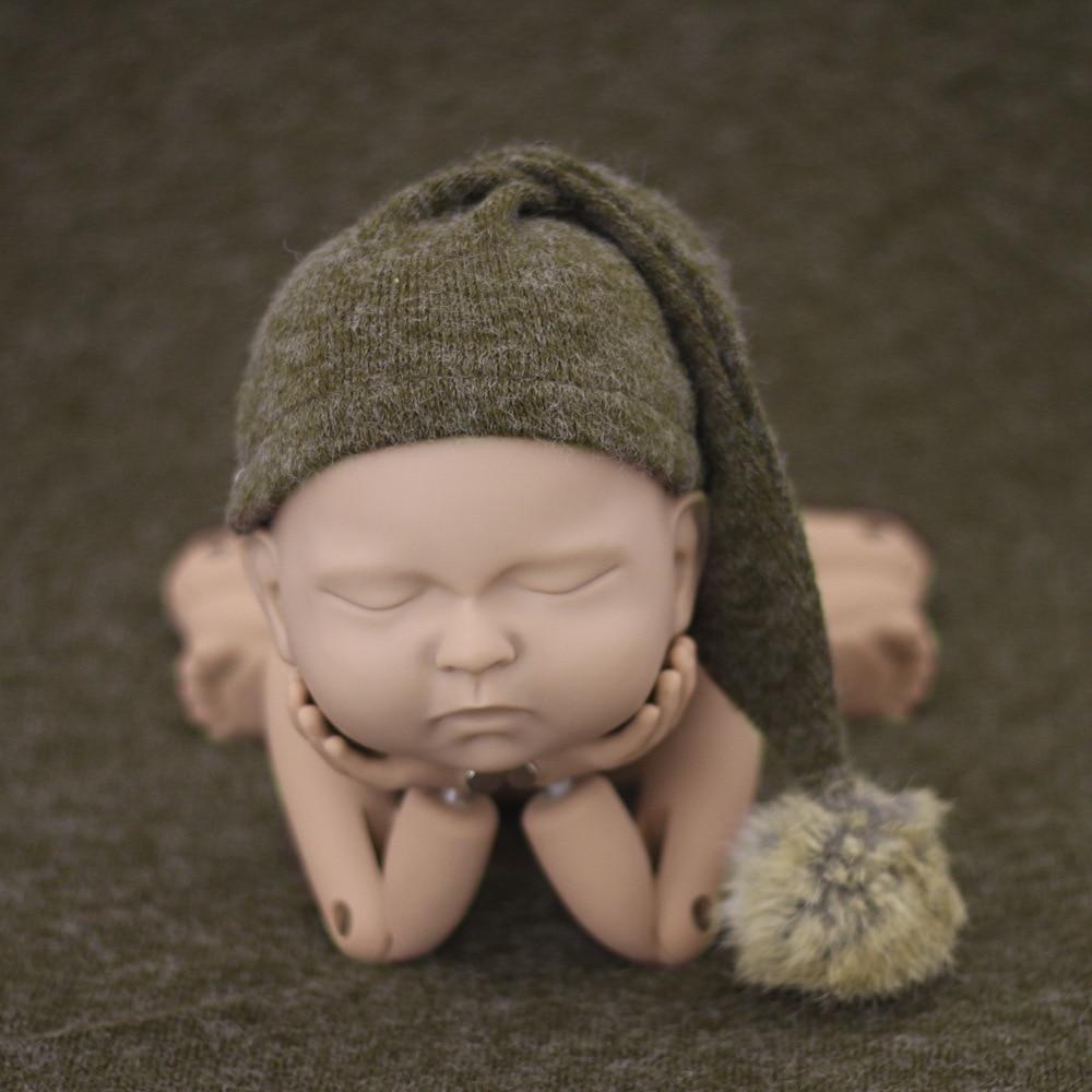 Modern Newborn Photography Props Knit Cap With Fur Ball For Newborn Baby Cap Great For Photo Studio Photography Props Cap Beanie Baby