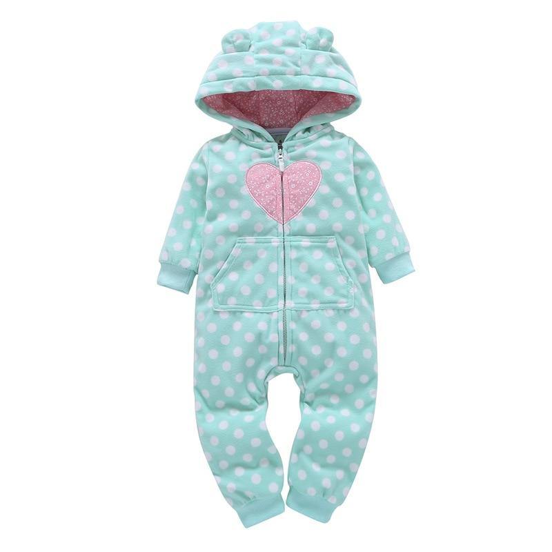 Modern Popular Fashion Newborn One Piece Fleece Hooded Jumpsuit Long Sleeved Baby Body suits Romper For Girls and Boys Kids