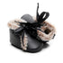 Baby PU Boots Winter Anti-slip Warm First Walkers Soft Soled Booties Toddler Bowknot Lace-up Shoes