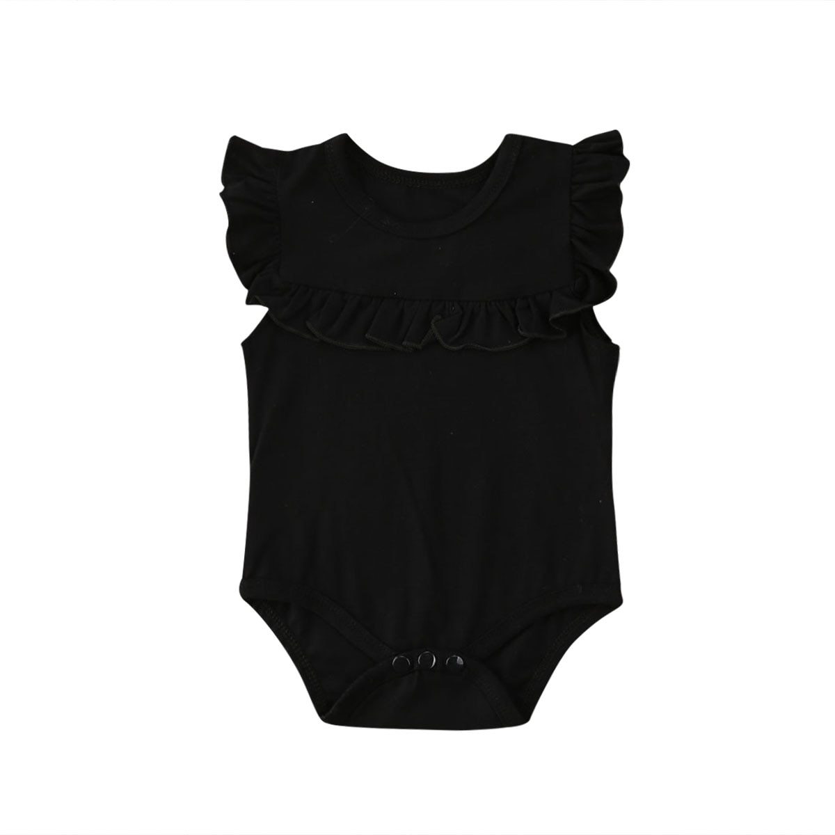 Newborn Baby Girl Clothes Ruffled Sleeveless Bodysuit Solid Playsuit Jumpsuit Outfits For Girls