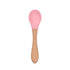 2PCS  Bamboo Training Spoons Organic Soft Baby Feeding Silicone Tip Spoon Scoop Easy Grip Handle Toddlers Infant Gifts For Parents And Baby Boys Or Girls