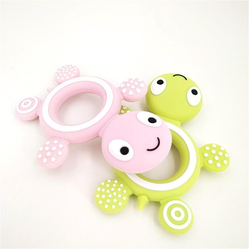 Baby Silicone Teethers Food  Cute Turtle Tiny  Teething Baby Shower Gifts Cartoon Animals Teether