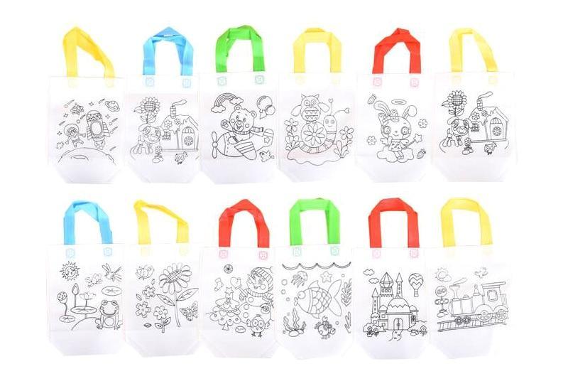 6Pcs Antistress Children Eco-friendly Graffiti Bag Kinderarten For  Hand Paiting For Kids