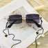 Fashion Rimless  Women Trendy Small Rectangle Sunglasses With High Quality metal frame And UV400 Protection