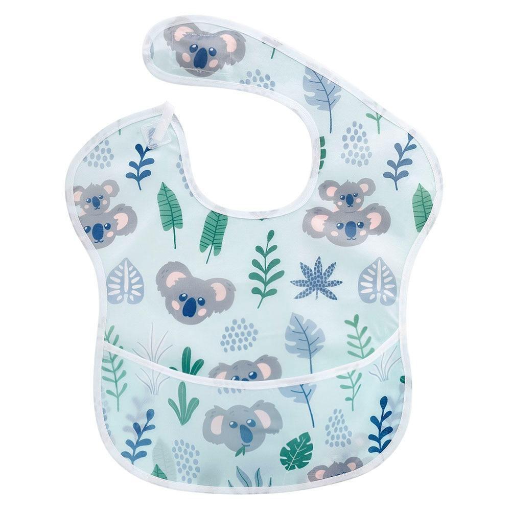 Waterproof Baby Bibs Polyester TPU Feeding Bibs Washable Baby Bibs with Food Catcher For Kids