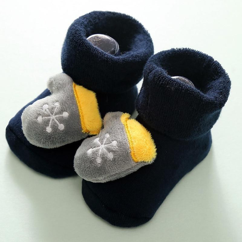 Luxury Modern Christmass Children's Socks With  Doll Baby Keep Warm Elk Non-Slip Socks Newborn For Infant Toddler Kids