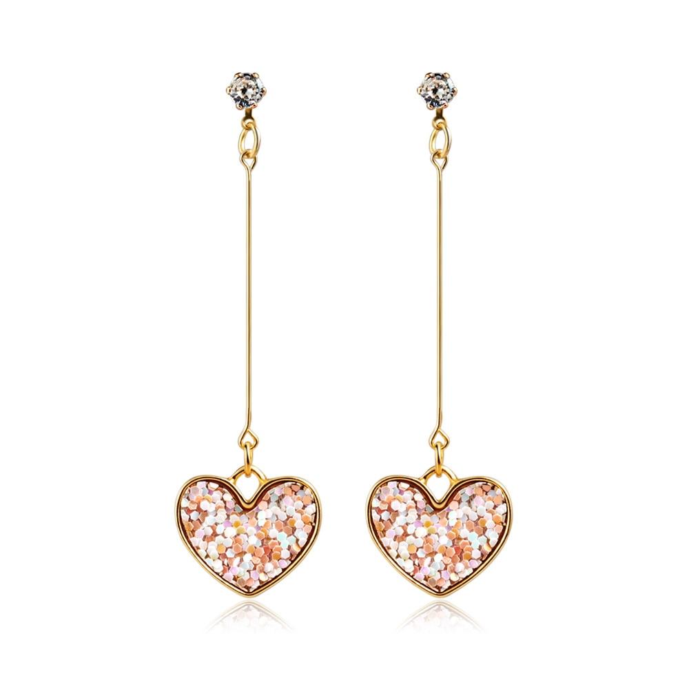 New Korean Heart Statement Drop Earrings  For Women In Fashion Vintage Geometric Acrylic Dangle Hanging Earring Jewelry Style