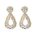 New Long Metal Hollowed-out Hanging Colorful Crystals Dangle Drop Earrings Fine Jewelry Accessories For Women