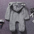 New Winter Trend Warm Newborn Baby Boy Solid Hooded Baby Romper Warm Coat Fleece Jumpsuit Infant Outwear For Boys And Girls