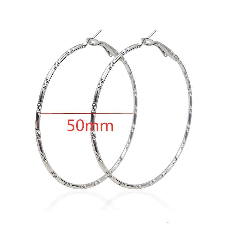 Big Circle Gold and Silver Luxury Woman 40mm 60mm 70mm 80mm Exaggerate Big Smooth Circle Hoop Earrings In Elegant Style