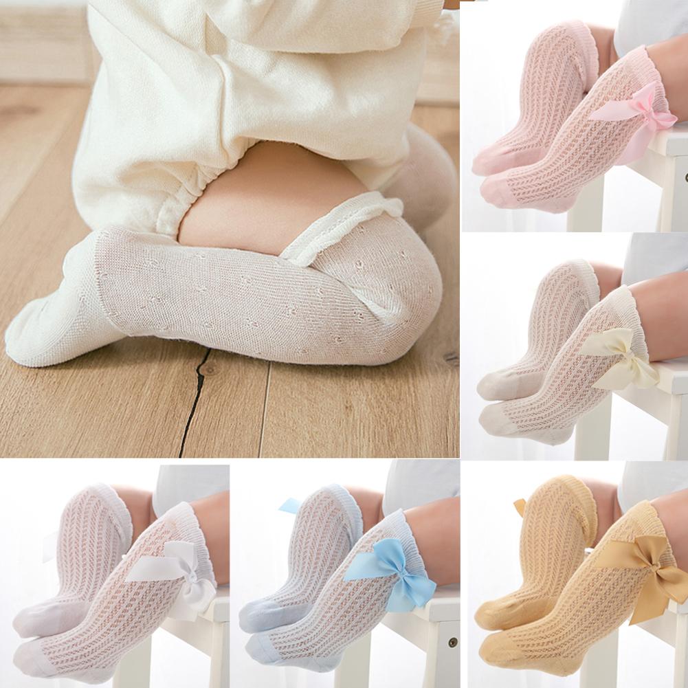 Princess Cute Baby Knee High Stylish Cotton Bow Soft Comfortable Socks Flexible Breathable Sock For Baby Girls