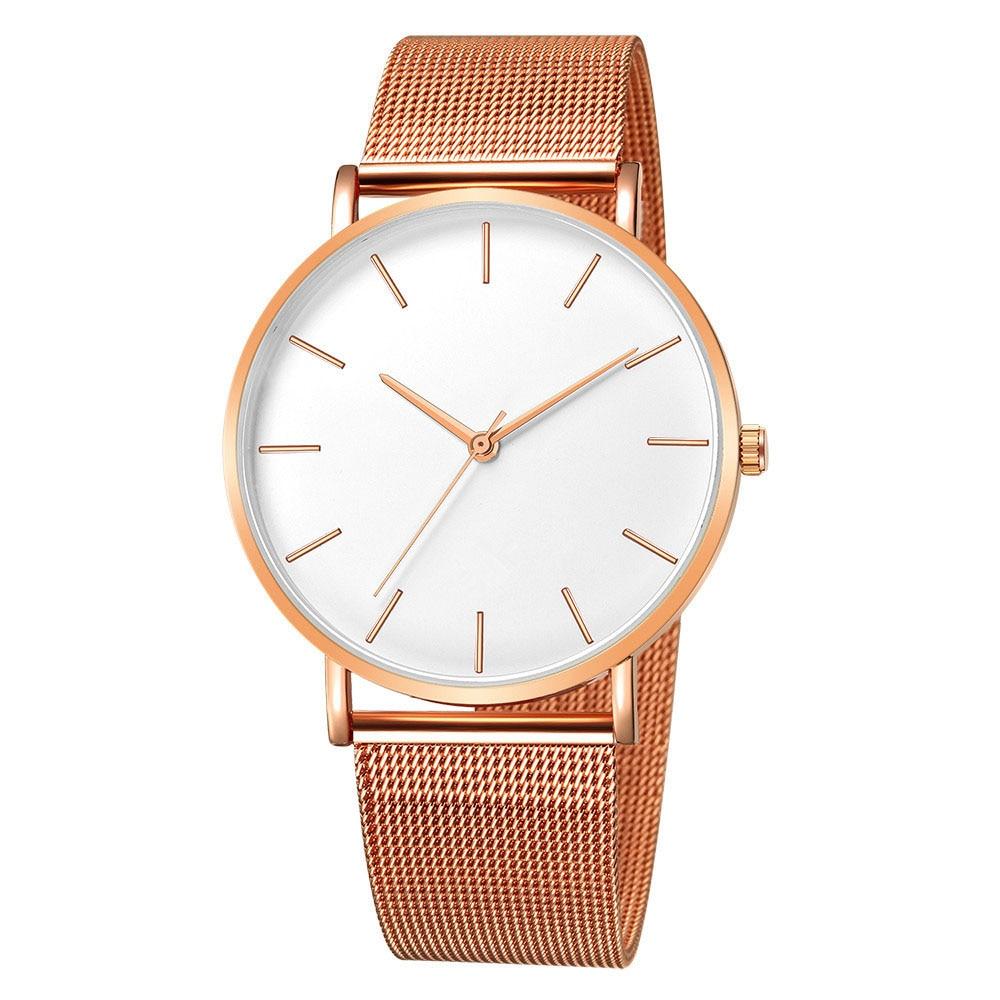 STEVVEX Women Watch Rose Gold  Style Women's Mesh Belt ultra-thin Fashion para Luxury Wrist Watches For Women and Girls