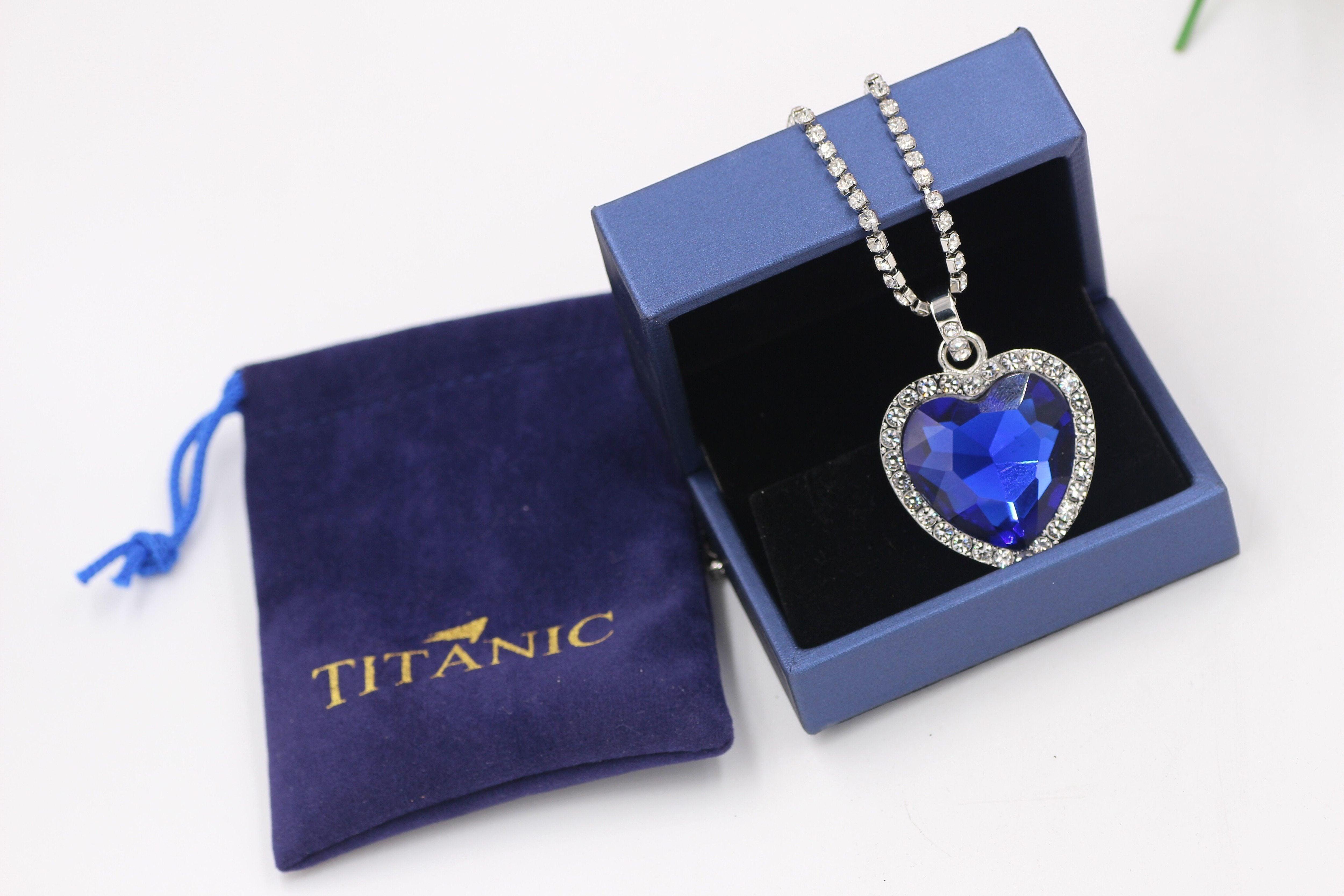 Titanic Heart Of Ocean Blue Heart Love Necklace Luxury Wedding  Jewelry Perfect Gift For Women