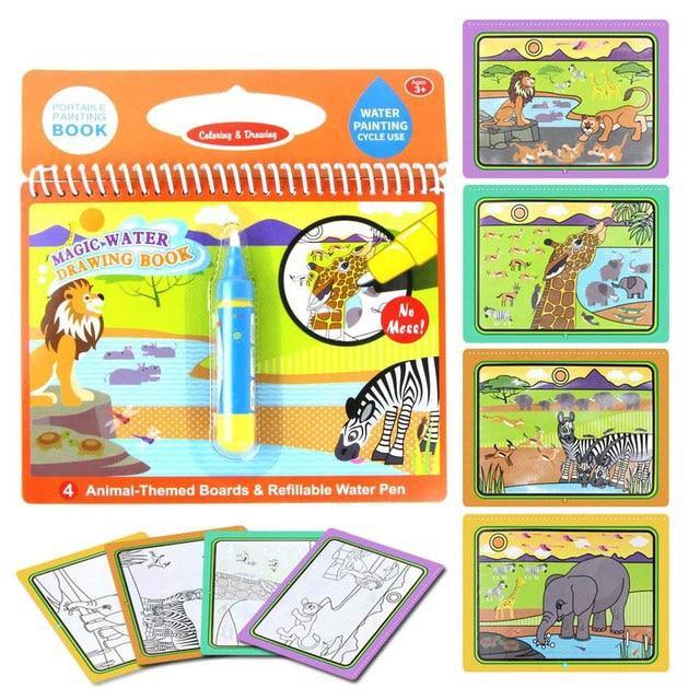 Reusable Magic Water Drawing Book With Pen Coloring Painting Book Drawing Board Juguetes Education Learning Toys for Children